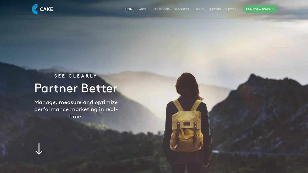 CAKE affiliate marketing and lead distribution software homepage