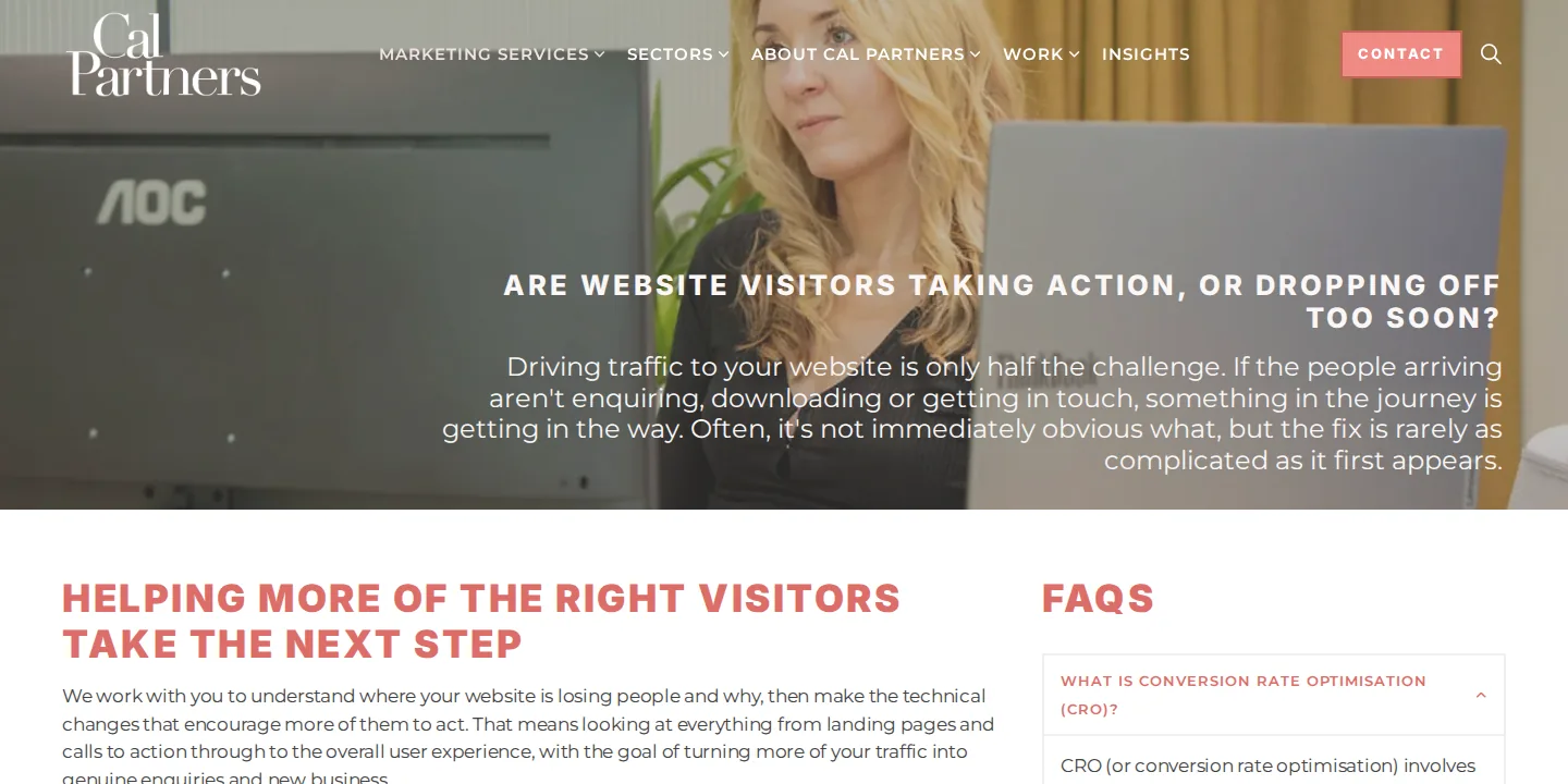 Cal Partners conversion marketing page