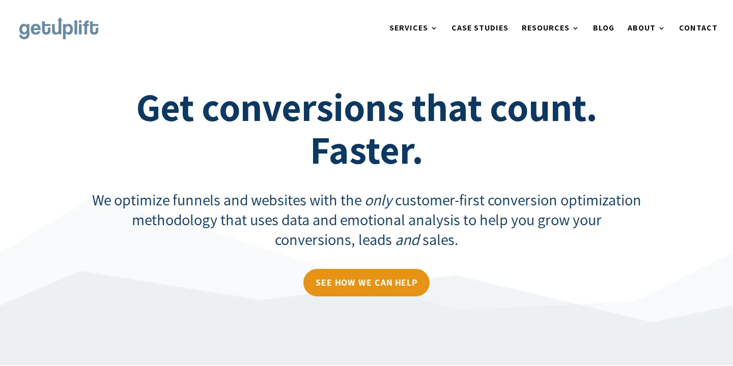 GetUplift customer-first conversion optimization homepage