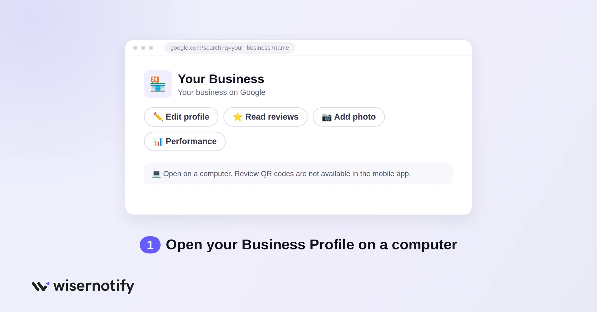 Step 1: open your Google Business Profile on a computer
