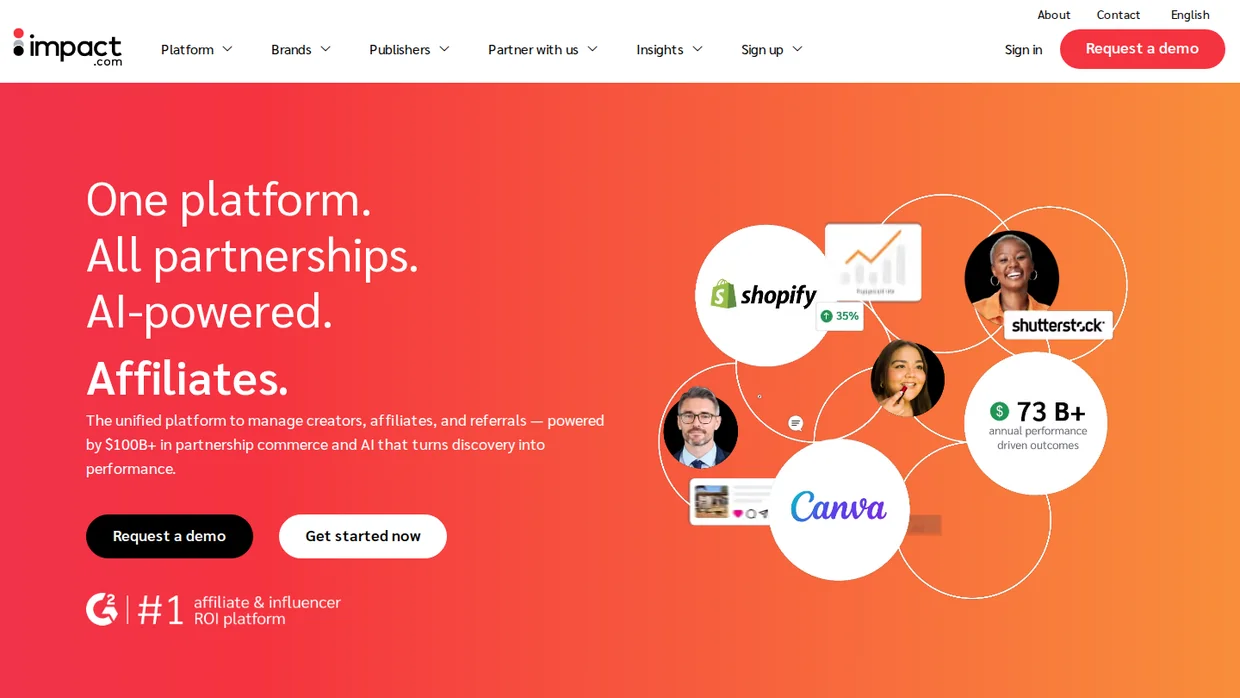 impact.com partnership management platform homepage