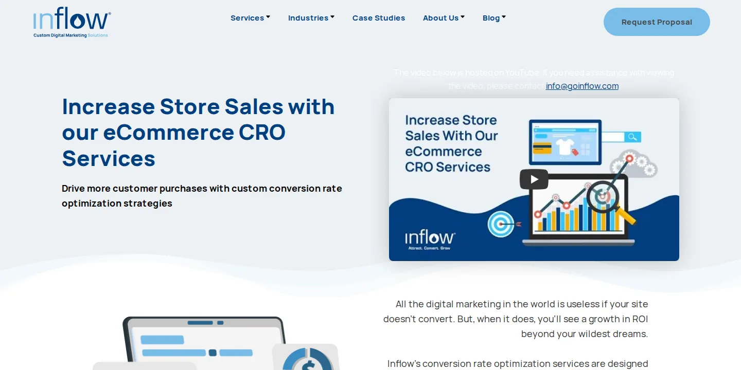Inflow ecommerce CRO services page