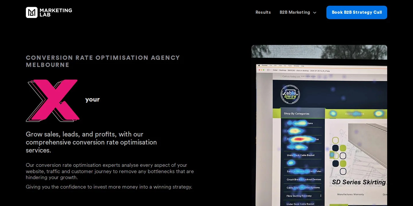 Marketing Lab conversion rate optimisation page