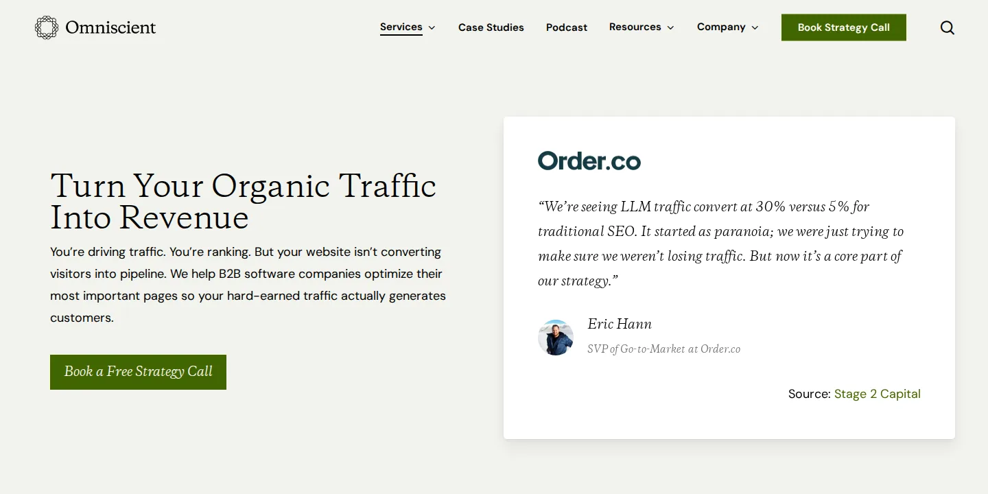 Omniscient Digital conversion rate optimization services page