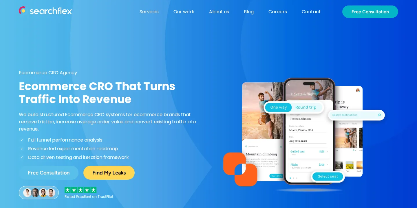 Searchflex ecommerce CRO page