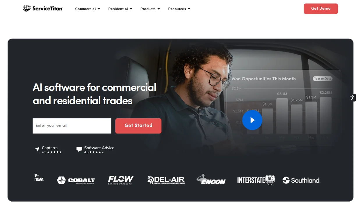 ServiceTitan field service software homepage