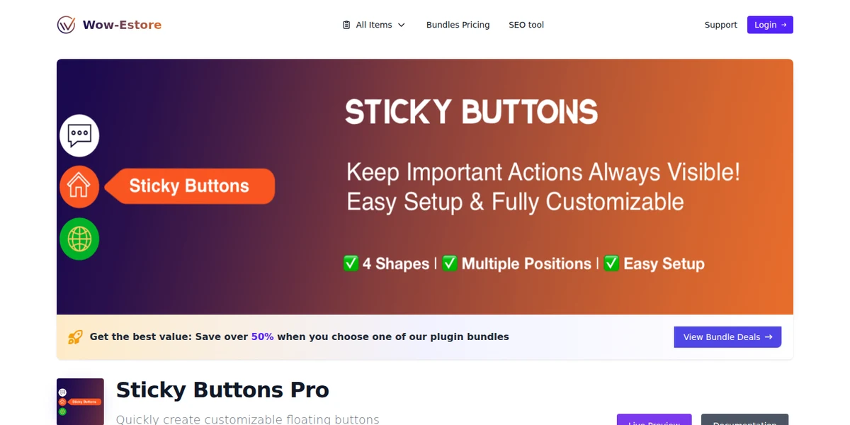 Sticky Buttons floating buttons plugin for WordPress