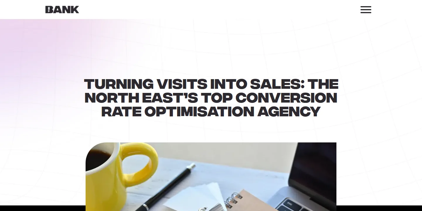 The Bank conversion rate optimisation agency page