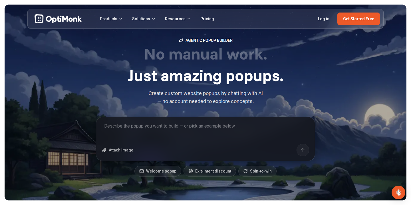 OptiMonk homepage