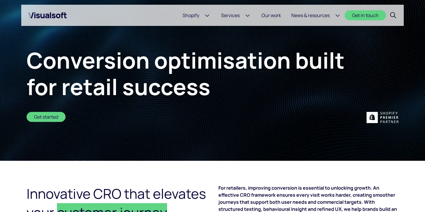 Visualsoft conversion optimisation page