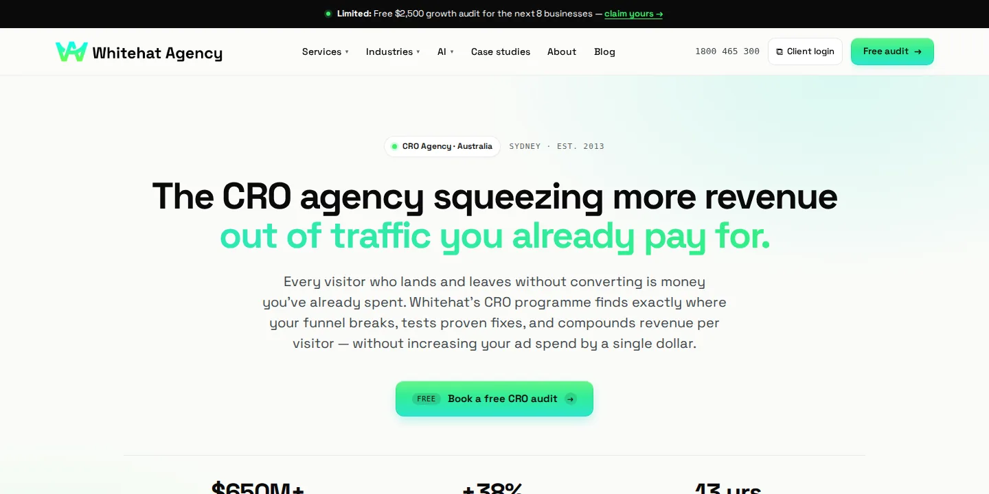 Whitehat Agency CRO page