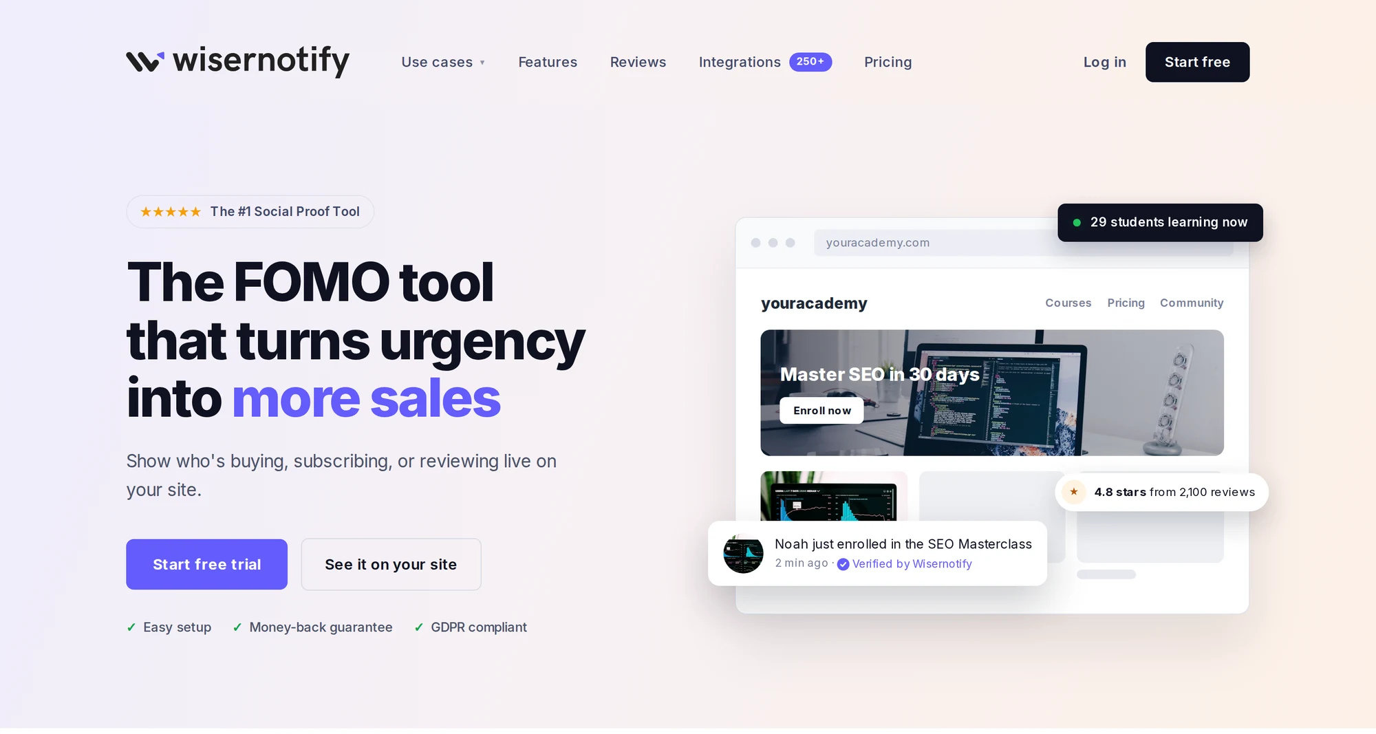 WiserNotify homepage