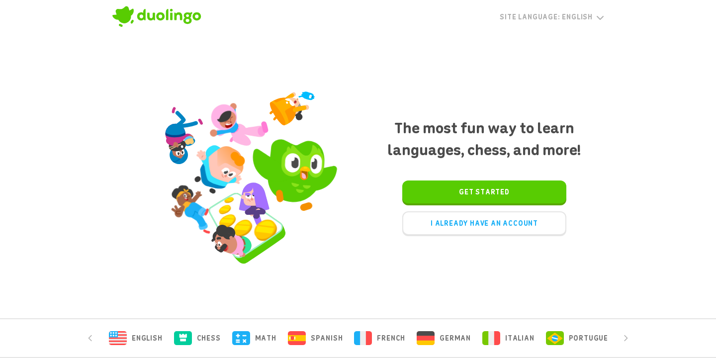 Duolingo homepage