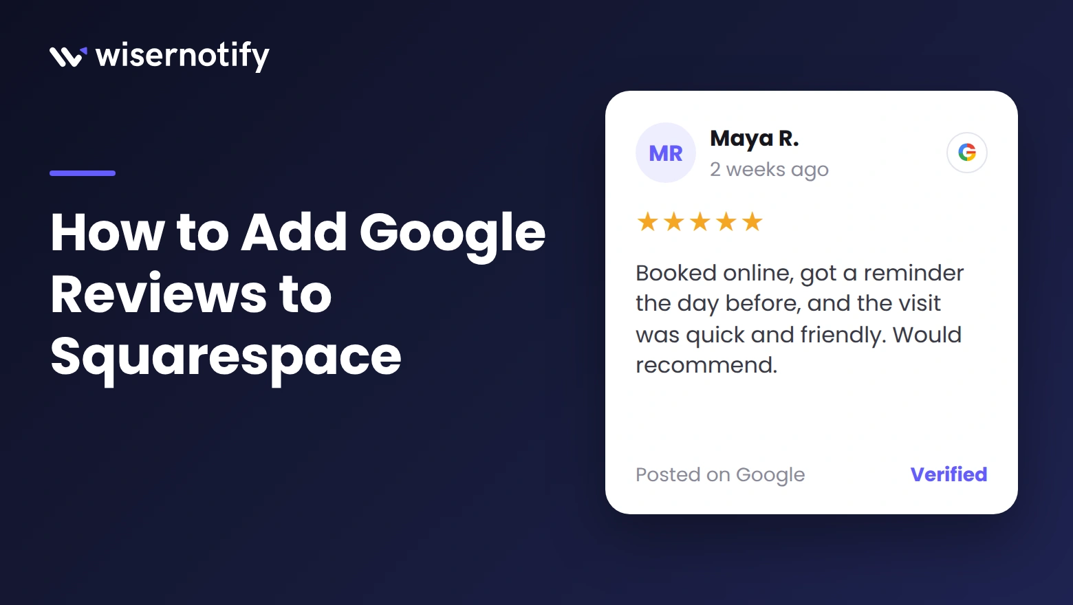 How to add Google reviews to Squarespace cover with a Google review card