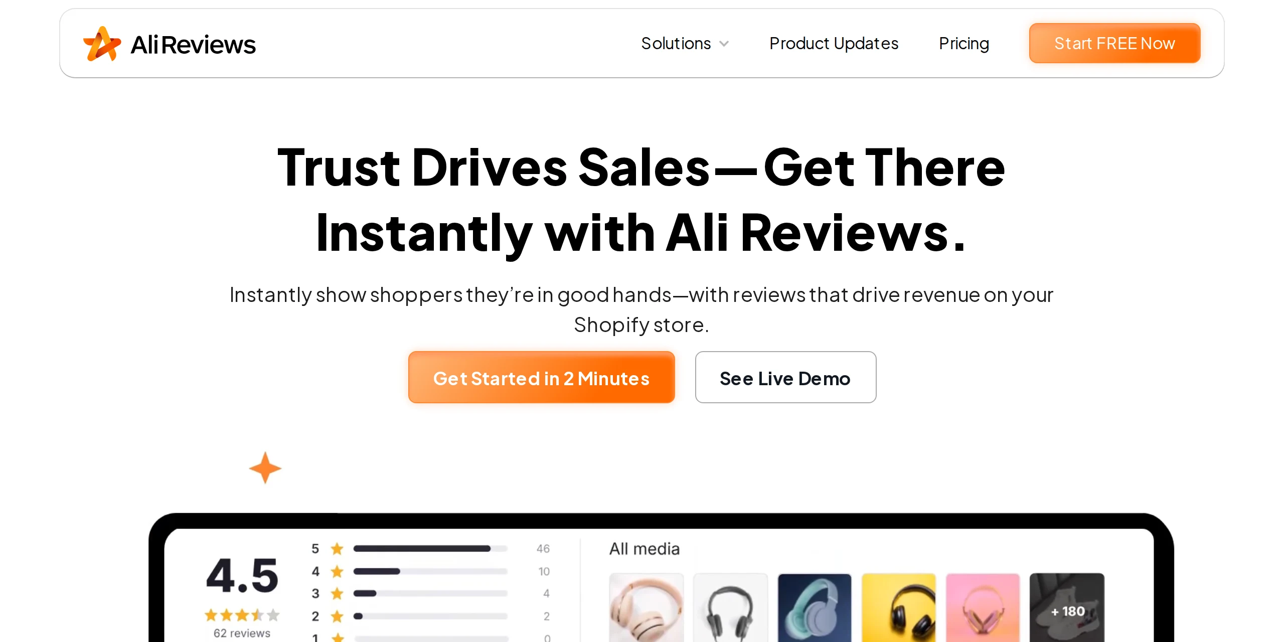 Ali Reviews homepage