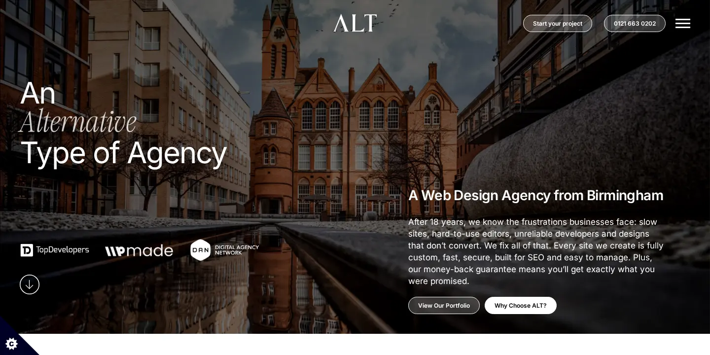 ALT Agency homepage