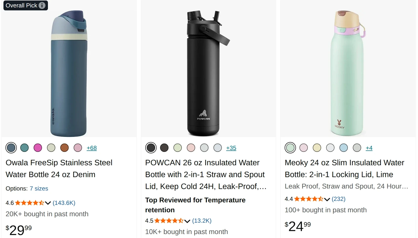 Amazon bought in past month badges as a social proof FOMO example