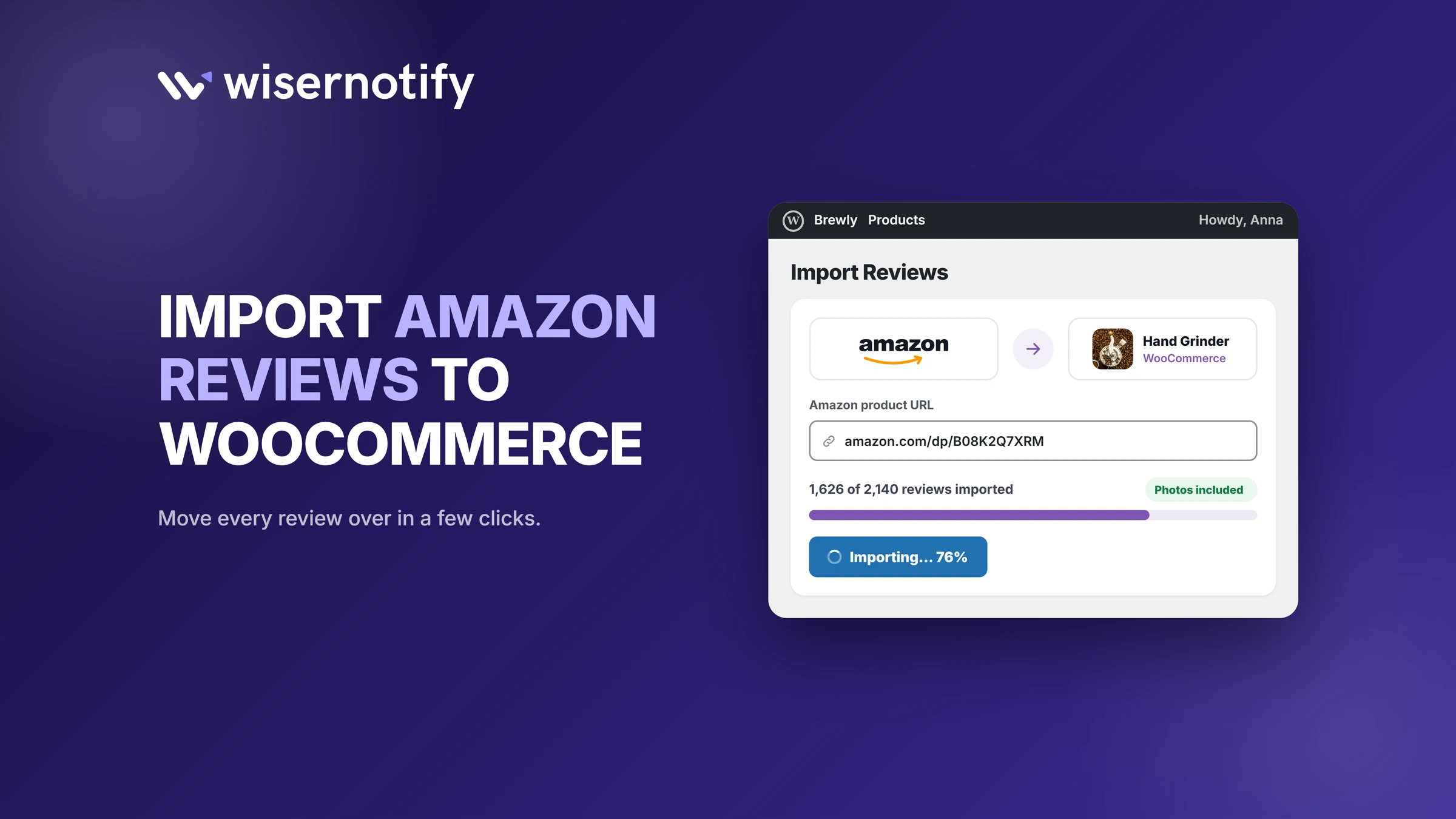 Import Amazon reviews to WooCommerce: Amazon reviews being imported to a WooCommerce product