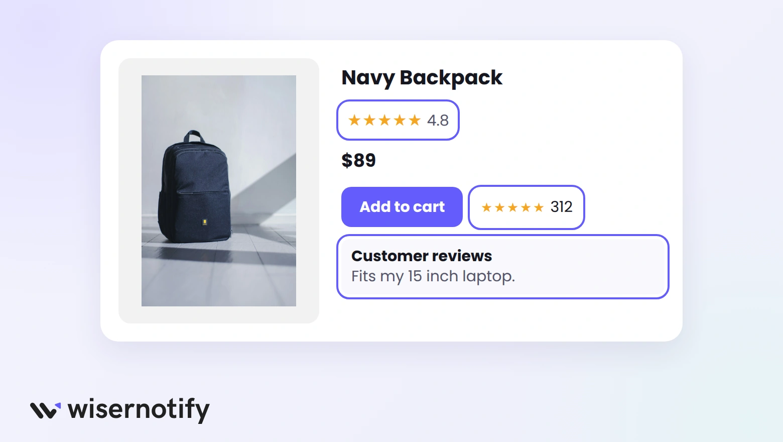 WooCommerce product page showing where to place Amazon reviews: star rating, near Add to cart, and review section