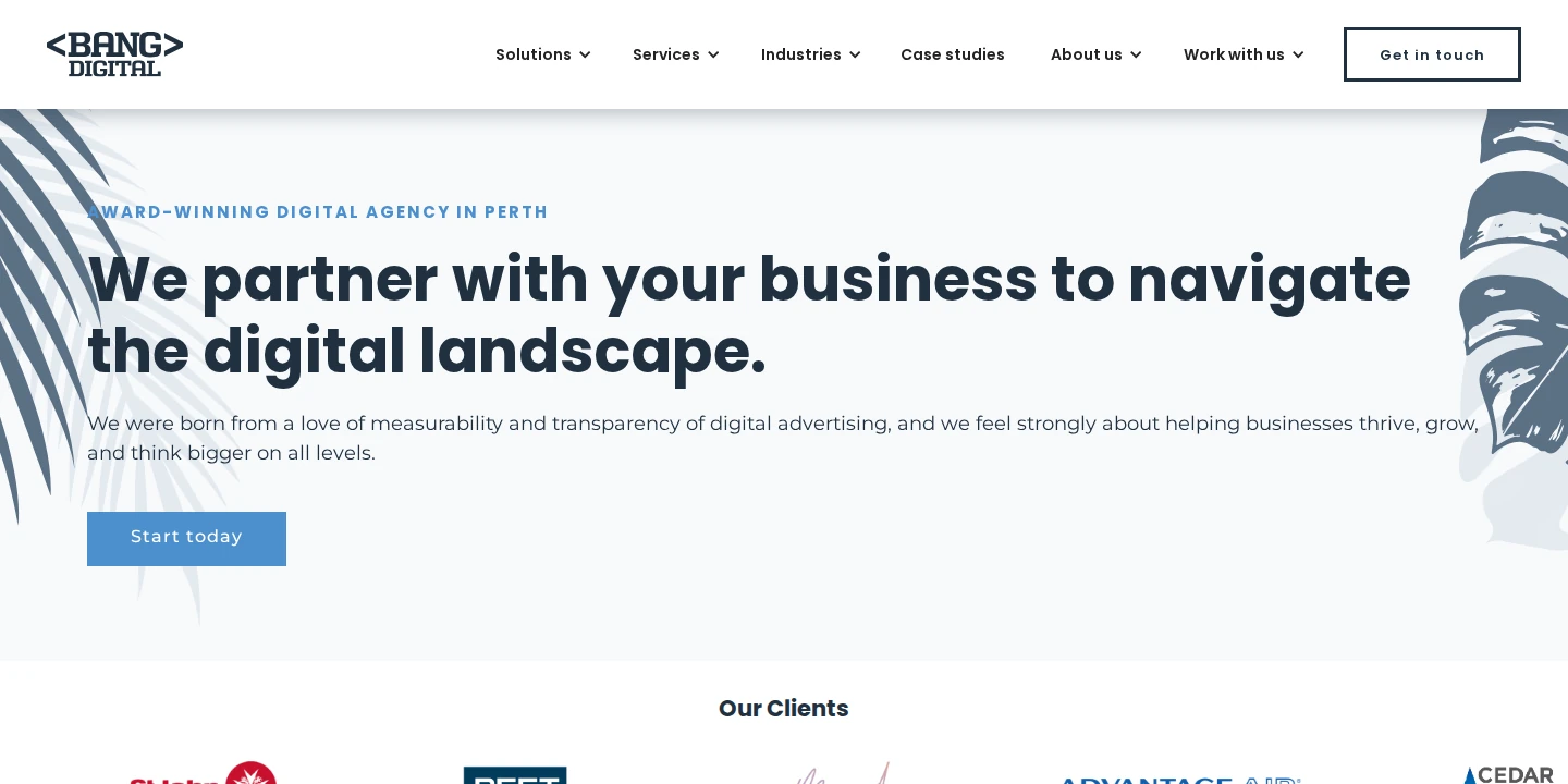 Bang Digital homepage