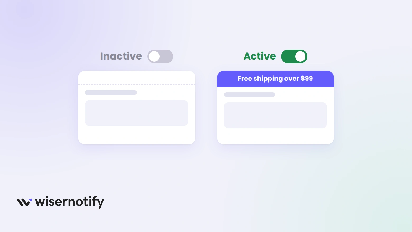 A store with the connection inactive and no bar next to the same store with the connection active and the bar showing