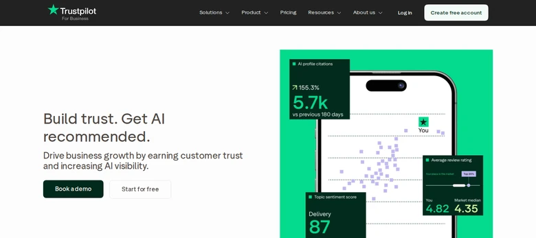 Trustpilot Business homepage
