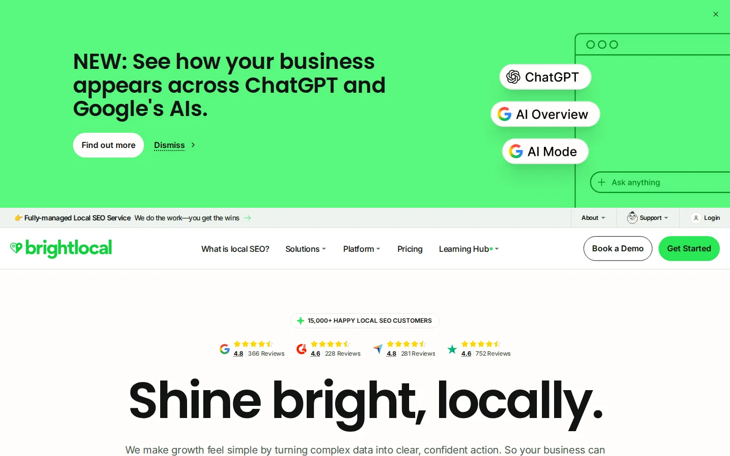 BrightLocal homepage
