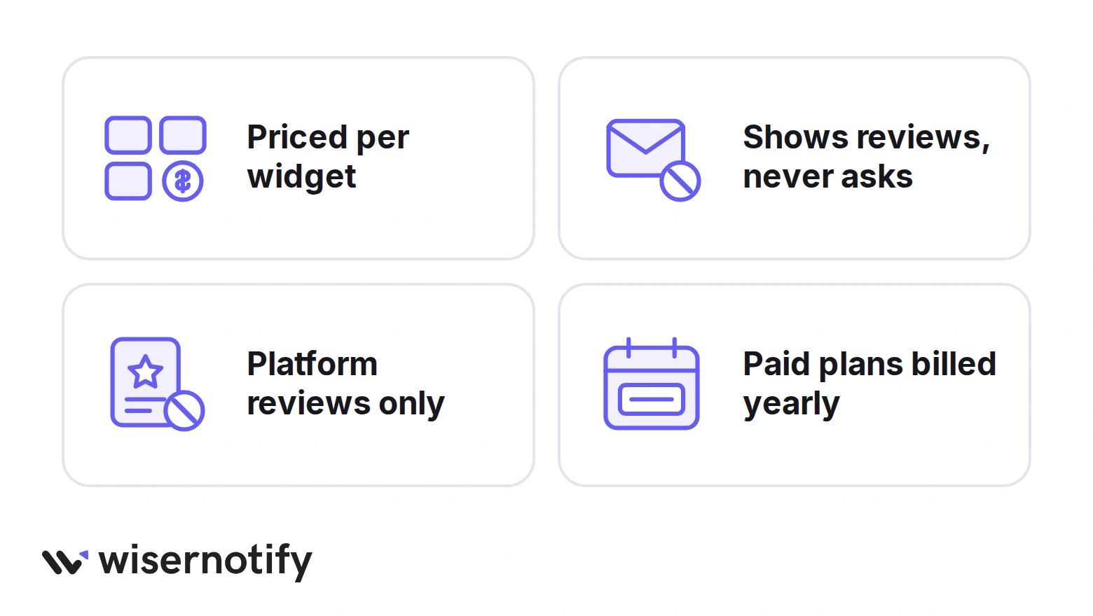 Why people switch from Common Ninja: priced per widget, shows reviews but never asks for them, platform reviews only, paid plans billed yearly