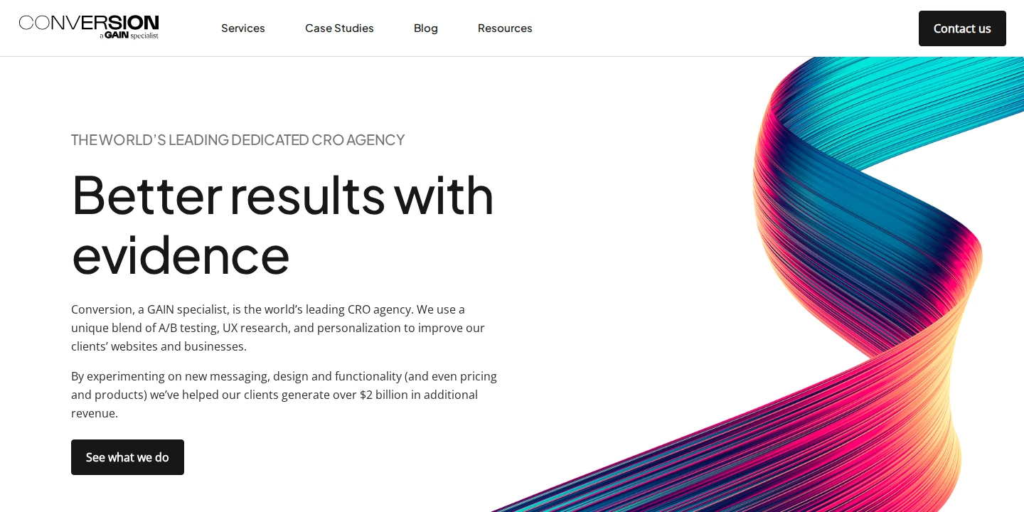 Conversion homepage