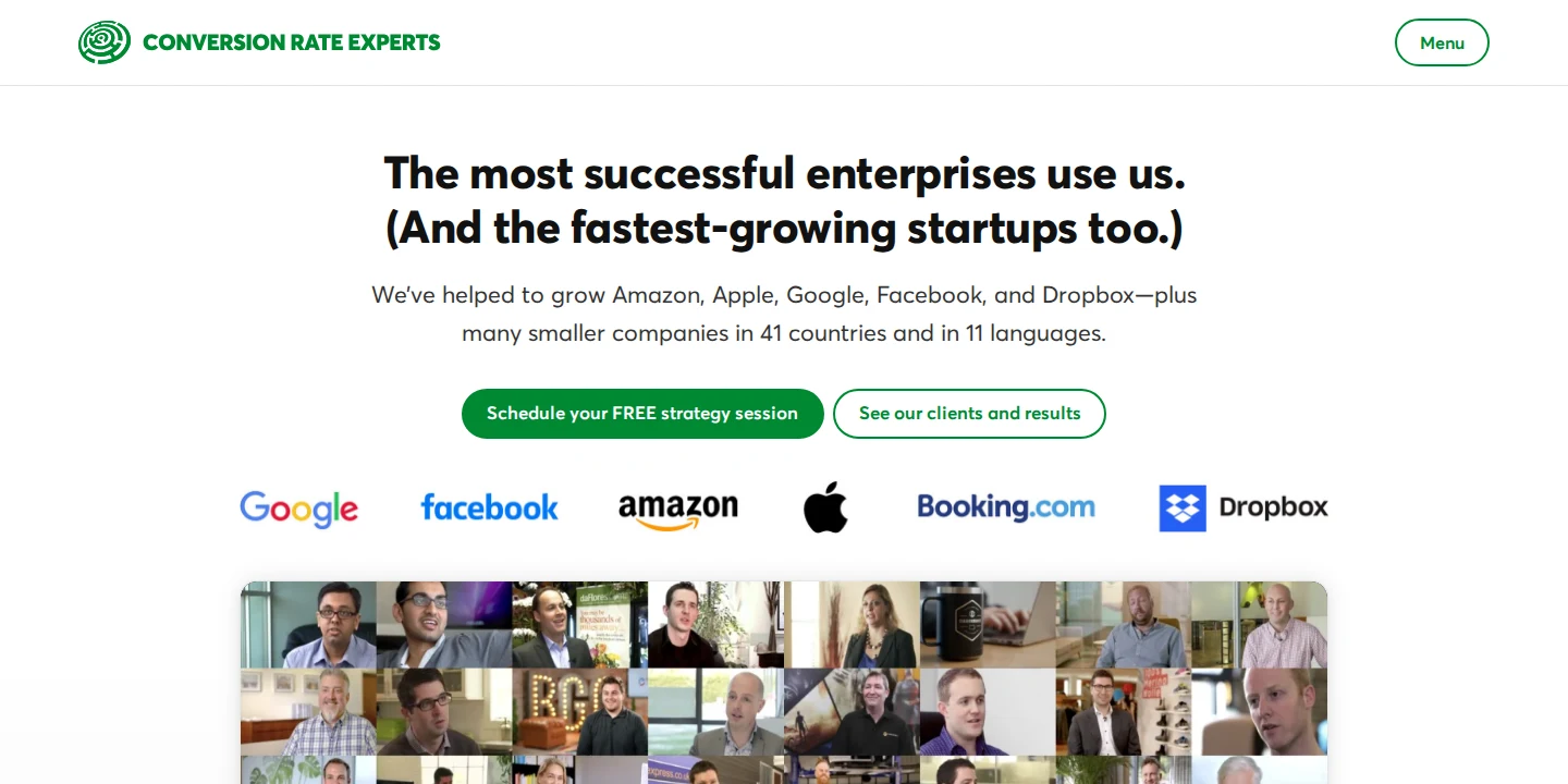 Conversion Rate Experts homepage