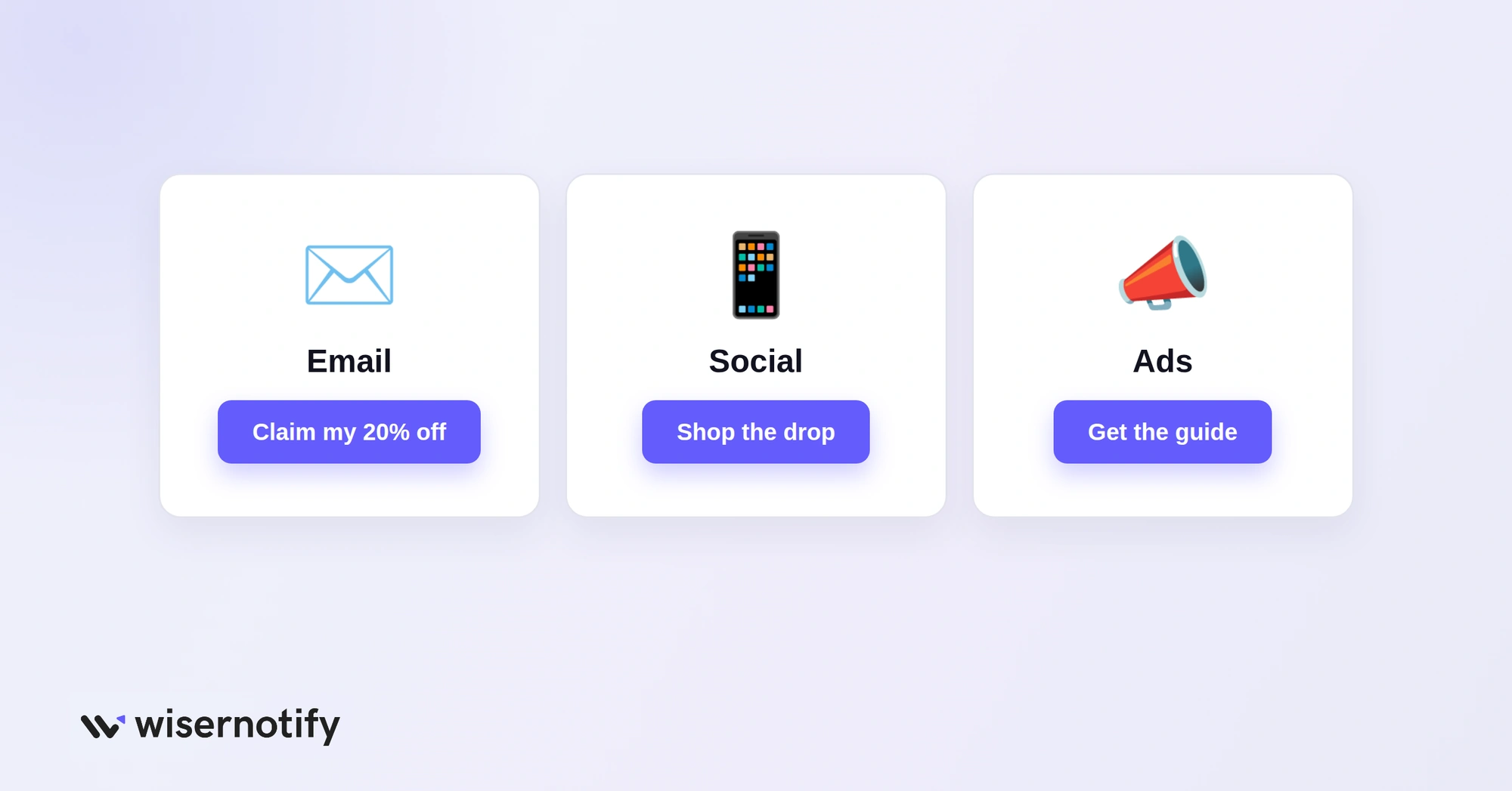 CTA button examples for email, social media and ads
