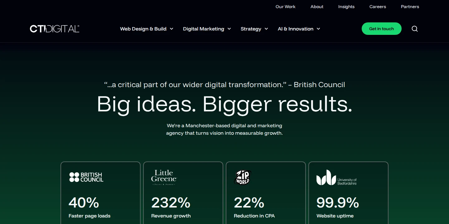 CTI Digital homepage