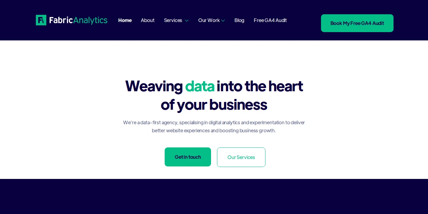 Fabric Analytics homepage