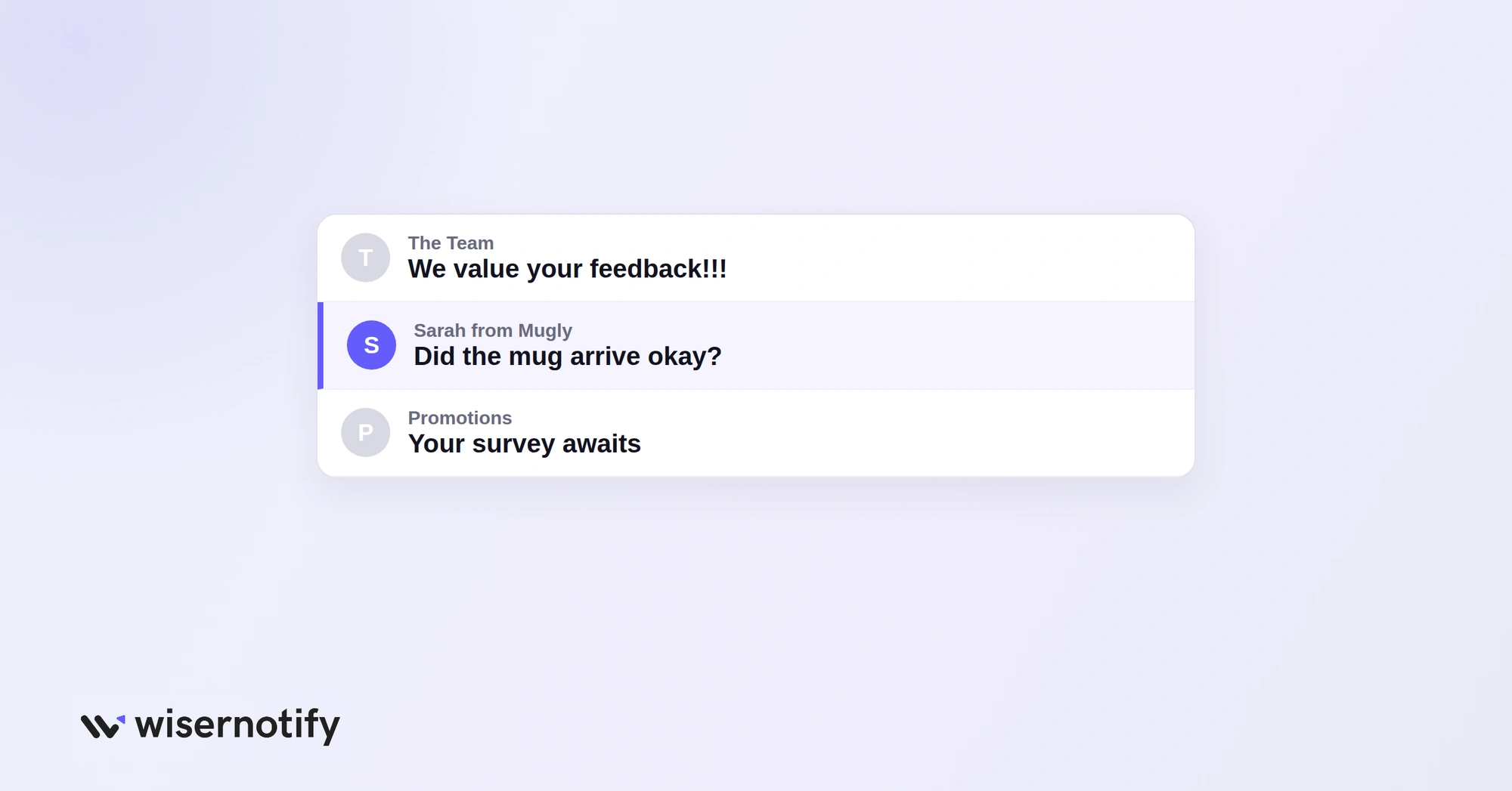 Inbox where a personal feedback email subject line stands out from generic ones