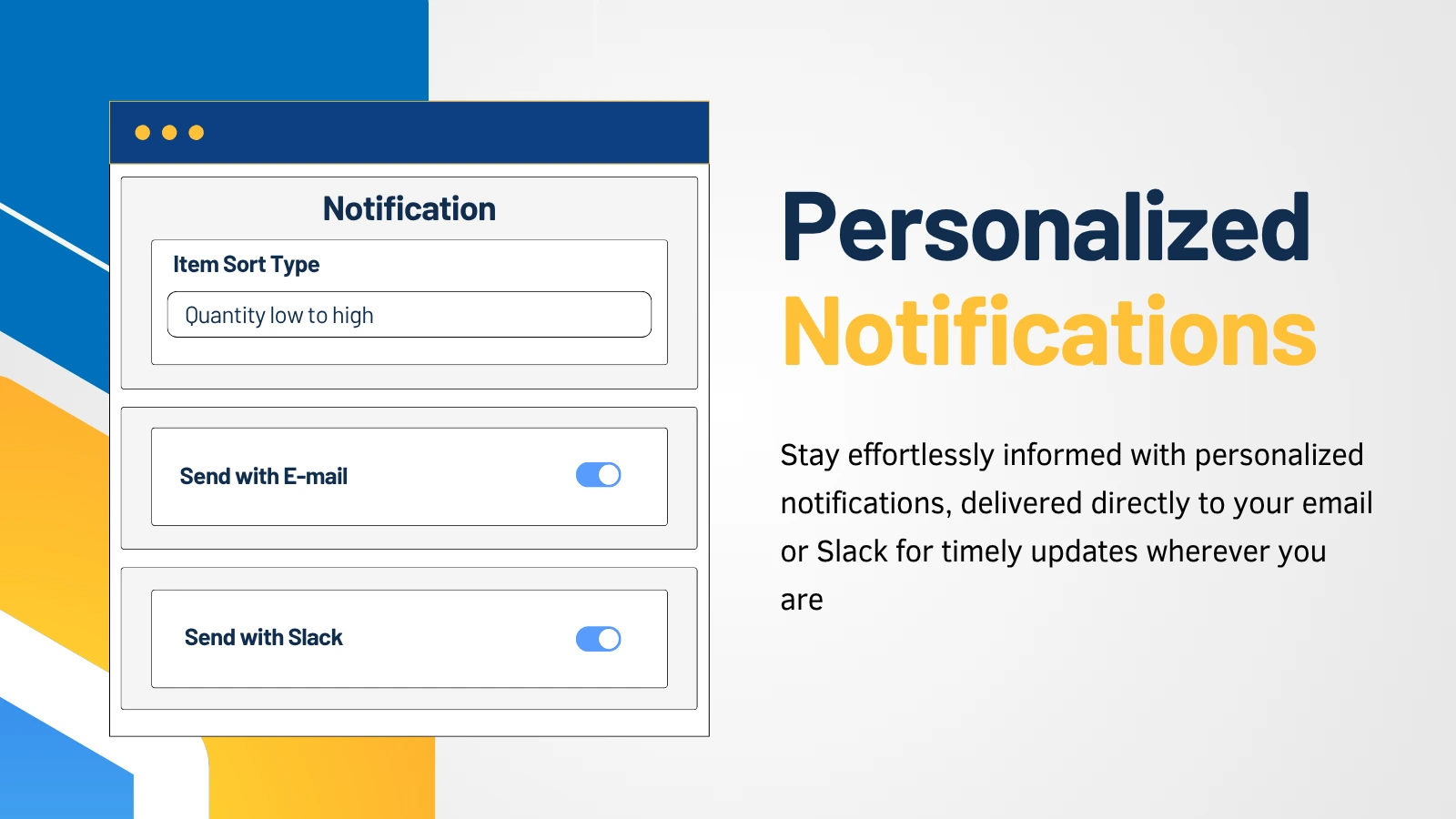 iAlert notification settings with email and Slack delivery toggles