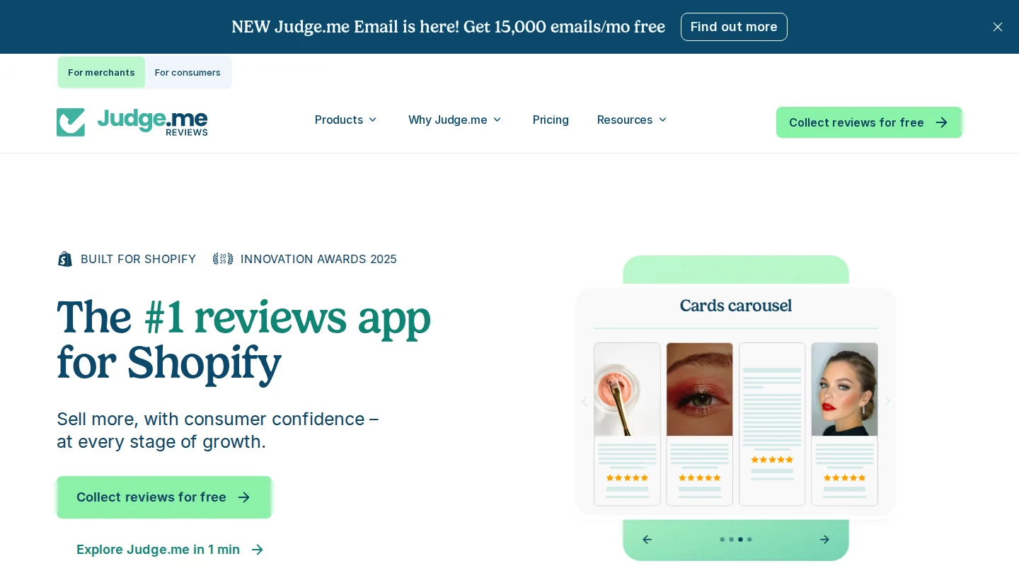 Judge.me homepage
