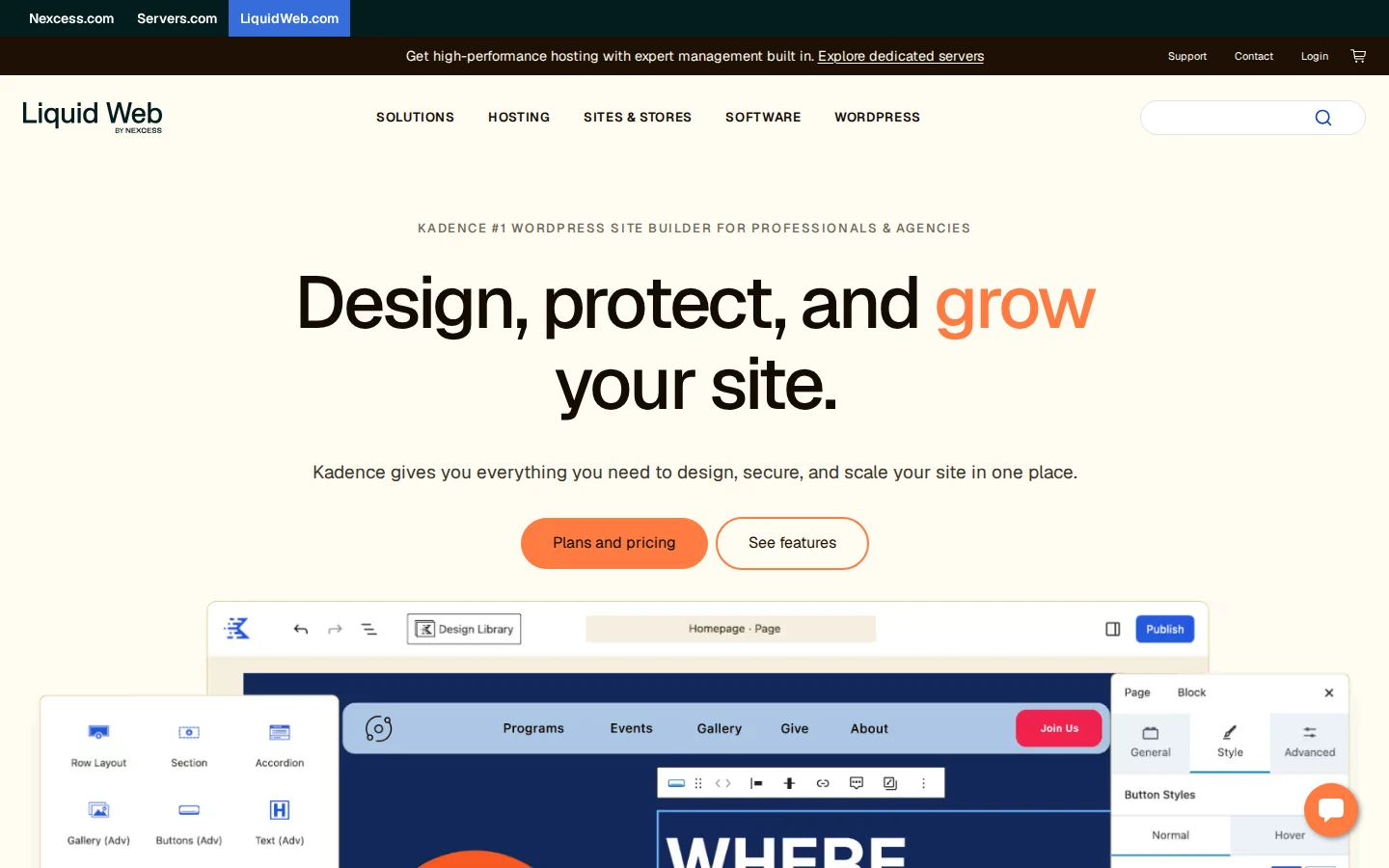 Kadence product page