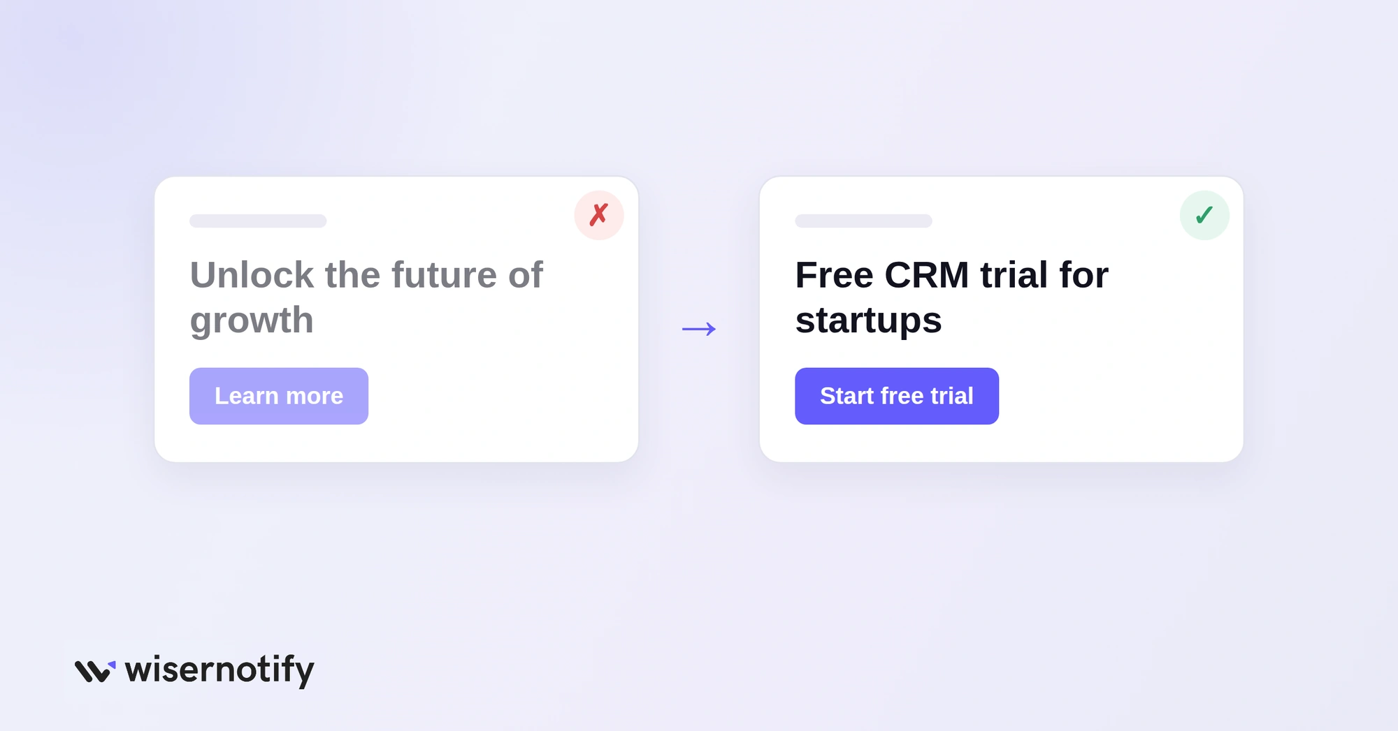 Clever landing page headline compared with a clear, specific headline