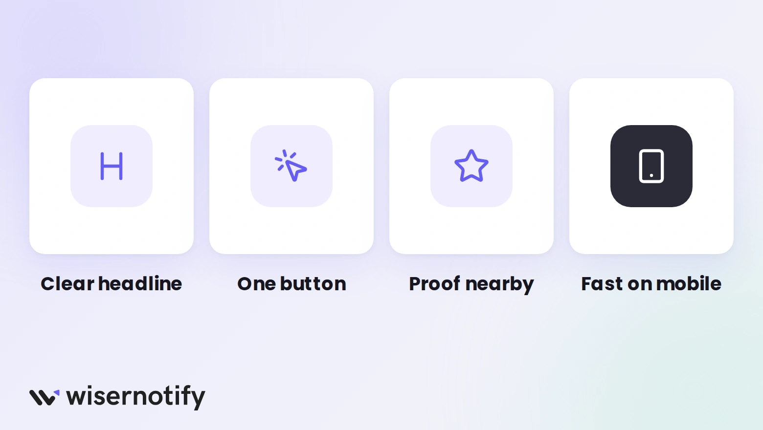 Landing page self-check: clear headline, one button, proof nearby, fast on mobile