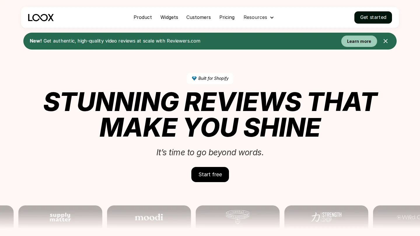 Loox homepage