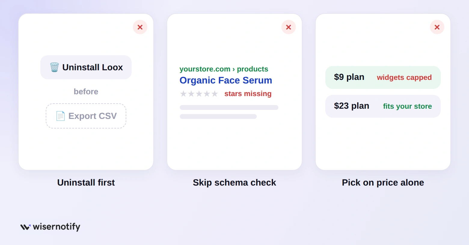 Mistakes when switching from Loox: uninstalling before export, skipping the schema check, picking on price alone