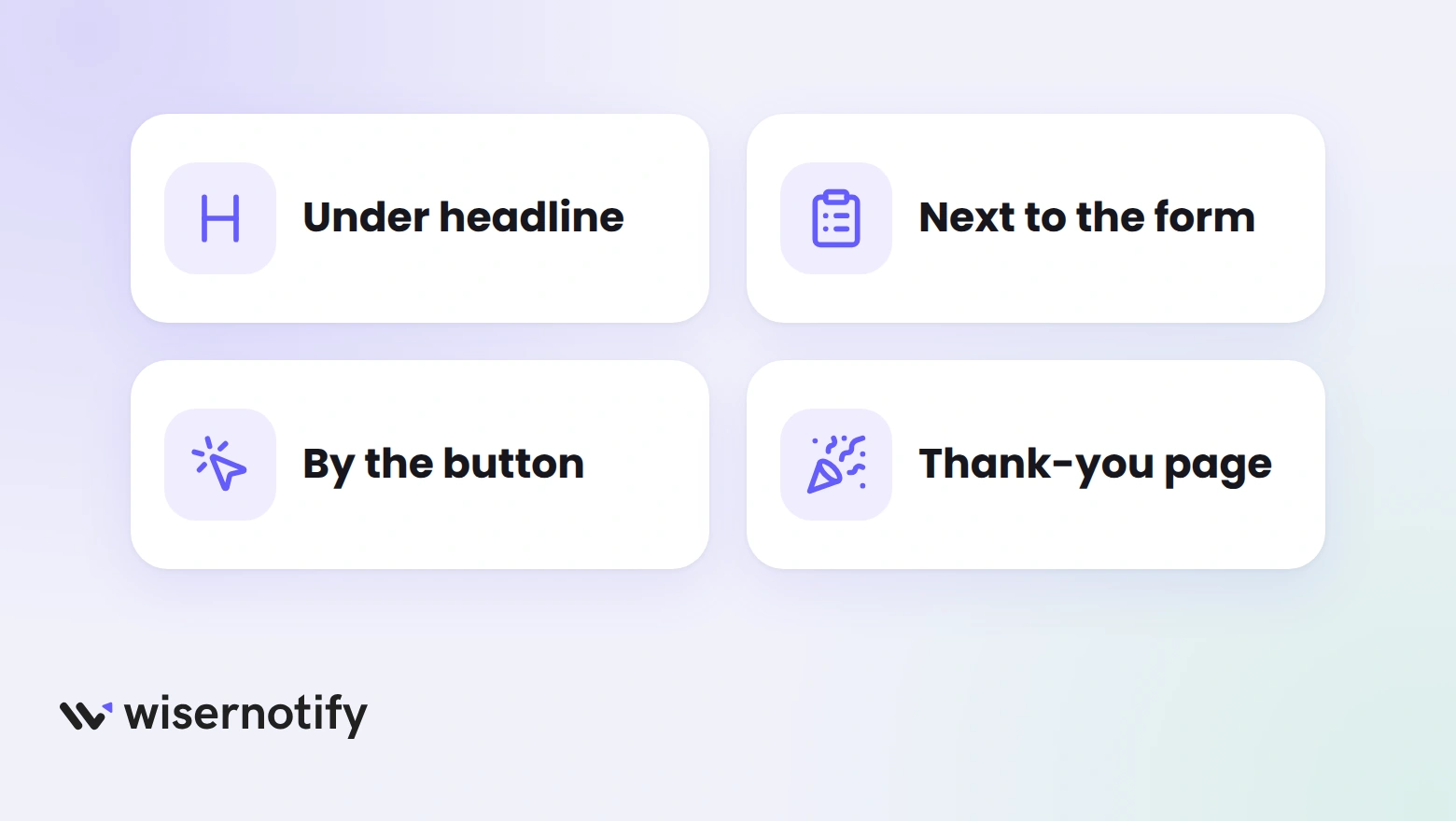 Four places for a testimonial on a Leadpages page: under the headline, next to the form, by the button, and on the thank-you page