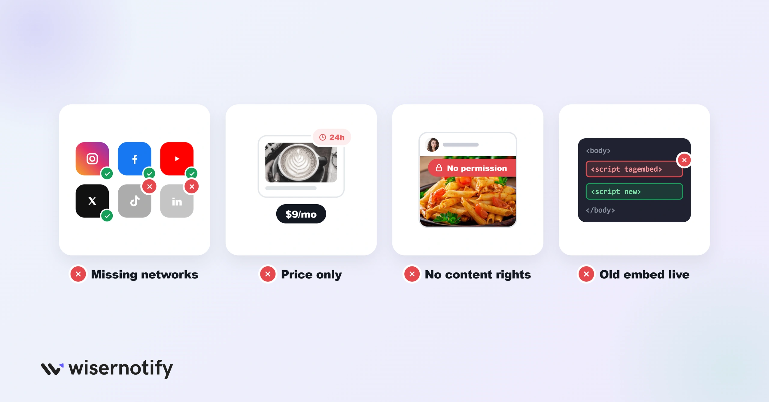 Mistakes when switching from Tagembed: missing networks, comparing on price only, no content rights, and leaving the old embed live