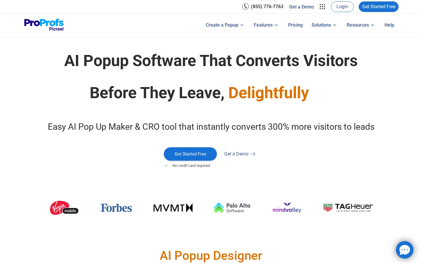 Picreel by ProProfs homepage in 2026