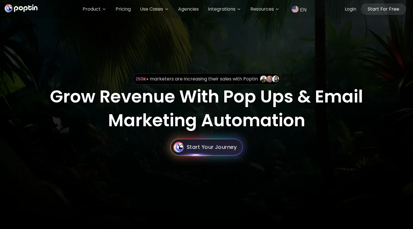 Poptin homepage