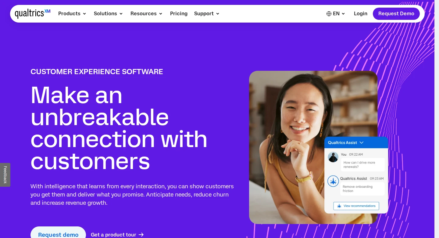Qualtrics customer experience software homepage