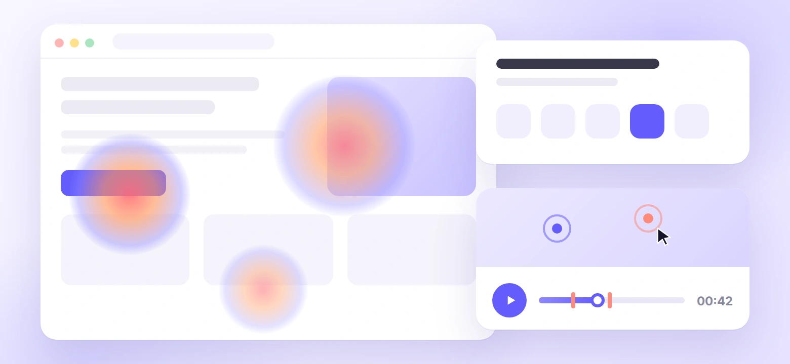 Session recording features: heatmap, survey, and replay
