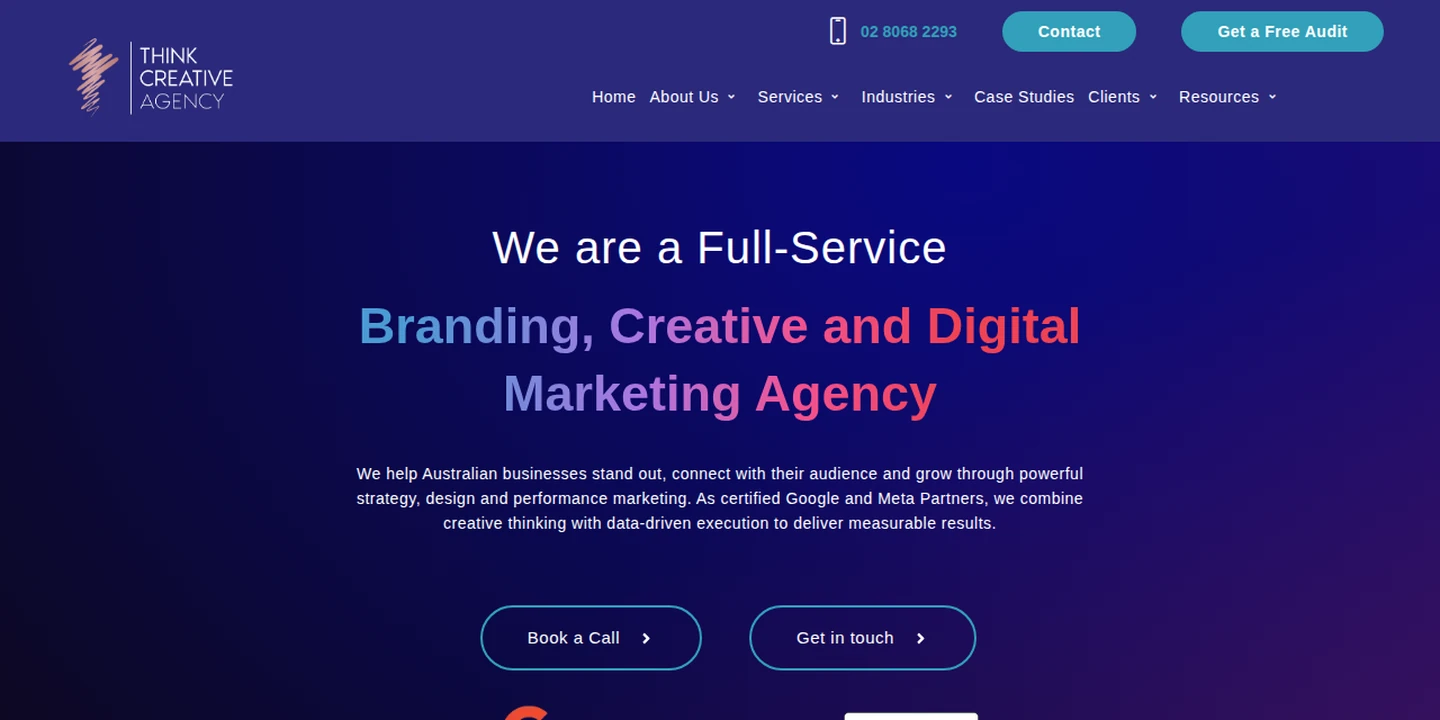 Think Creative Agency homepage