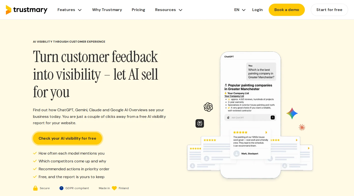 Trustmary homepage