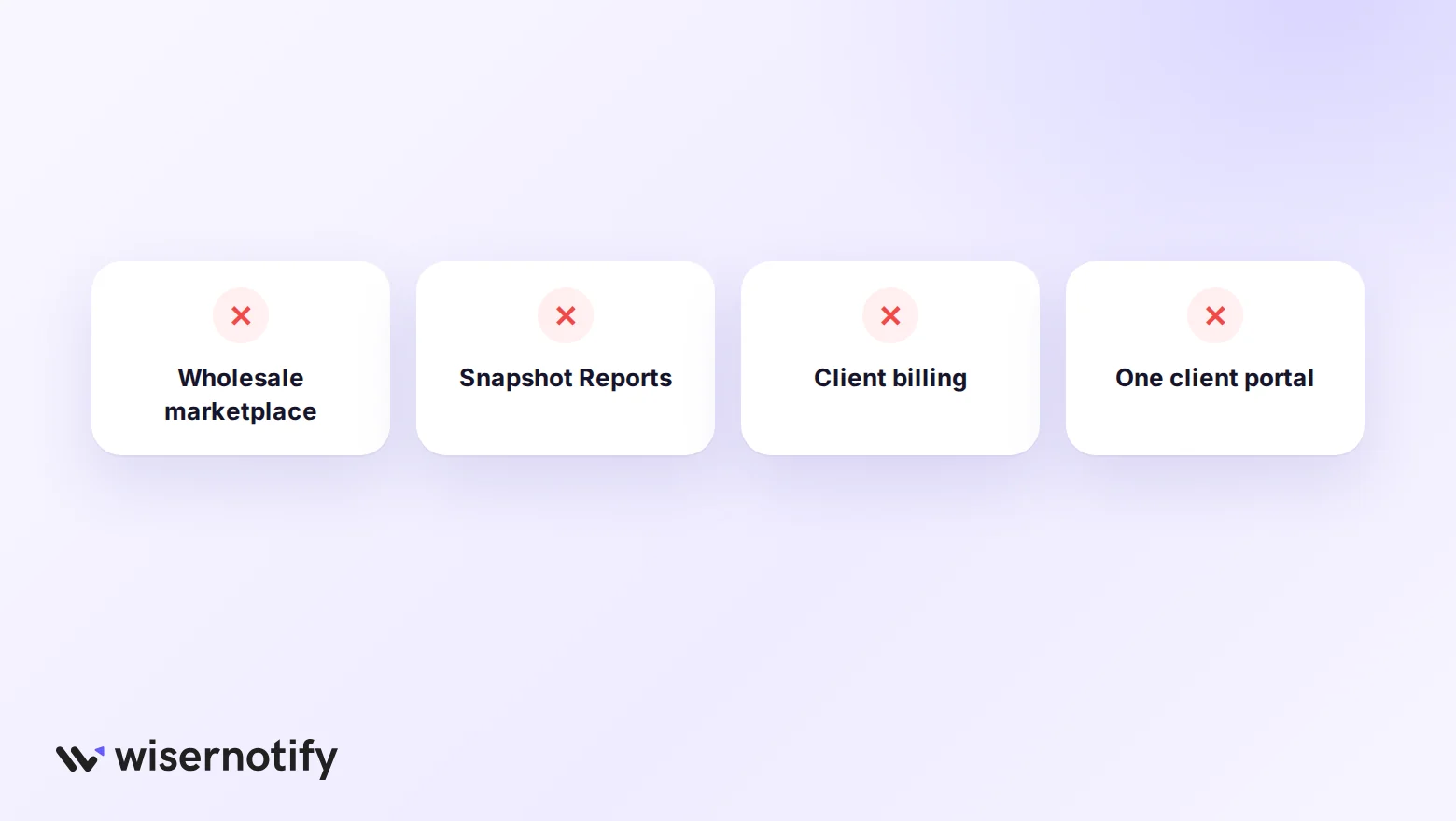 Four things you give up when leaving Vendasta: wholesale marketplace, Snapshot Reports, client billing, one client portal